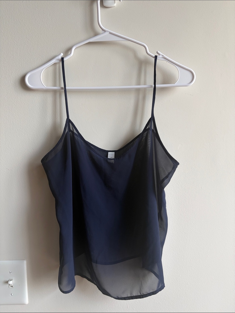 American Apparel Navy Sheer Spaghetti Strap Cami